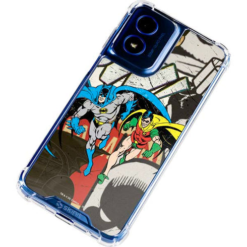 DC Comics Batman and Robin Vintage Action Pose Moto G 5G (2024) Clear Case